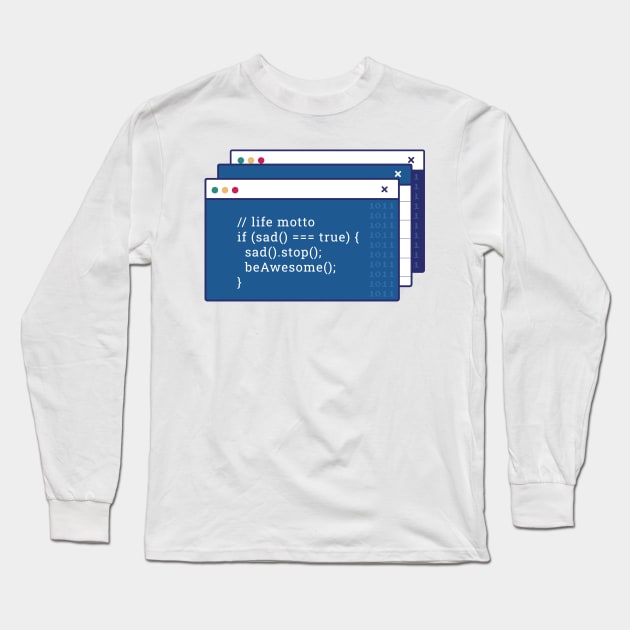 Funny coding computer screen Long Sleeve T-Shirt by FunSillyShop